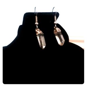 Vintage 90s quartz crystal earrings